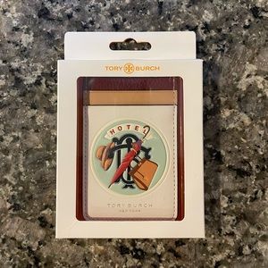 New With Box TORY BURCH Leather NY Hotel Card Pocket